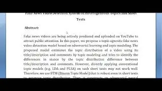Using Adversarial Learning and Biterm Topic Model for an Effective Fake News Video Detection System