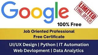 Google Free Professional Certification | Python Web development Data Analyst | Free Certification