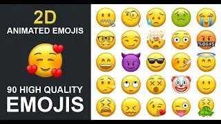 90 Animated emojis 2D - asset store