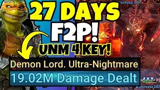 UNM Clan Boss CLEAR *27 Days F2P* NO PULLS!!! [Raid: Shadow Legends]