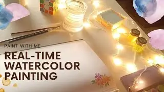 Painting Flower Doodles with Watercolors | Paint with me in Real-time