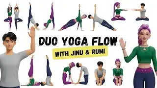 Shadow Sync Duo Yoga Flow for Kids | Rumi & Jinu Partner Balance
