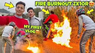 My First Vlog😍 @aalyanvlogs1299 | Fire Burnout on Zx10r