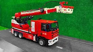 Fire Truck VS Ramps on Treadmill – Engineering Lego Technic CRASH Test