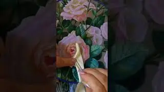 Вышивка лентами.Роза Вышивка по принту.Вышивка Розы. embroidery ribbons