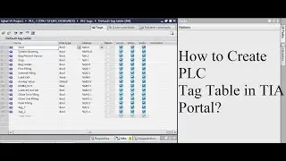 How to Create PLC Tag Table in TIA Portal