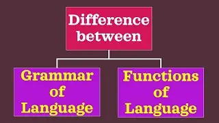 (Lecture-1), Difference between Grammar of Language and Functions of Language
