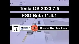 Tesla - FSD Beta 11.4.1 - Reverse Gym Test Loop