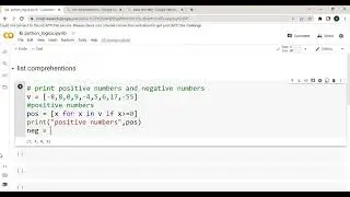 python list comprehension to print positive and negative numbers 