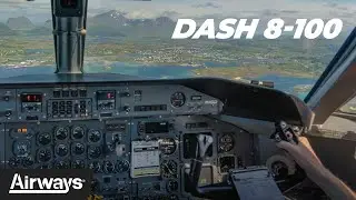Widerøe Dash 8-100 Full flight from Bodø to Leknes | 