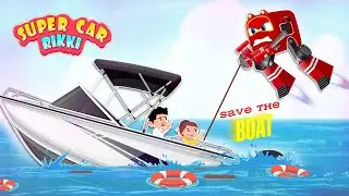 Supercar Rikki and the Tow truck Ziffy Saves the Kids and Rescue Boat🚤