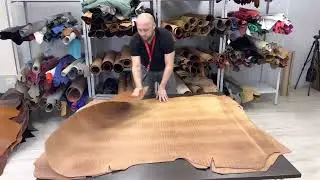 Чепрак растительного дубления, цвет Camel, Kansas Croco, Италия