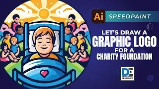 Speedpaint Drawing a Colorful Logo for a Charity Foundation in Adobe Illustrator.