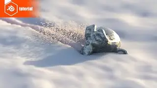 blender 2.93 dynamic paint snow  tutorial - animation