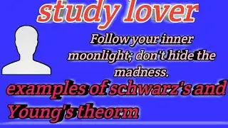 Examples of schwarz's and Young's theorm/partial derivative/BSC 3rd sem