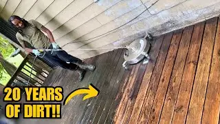Pressure Washing my Grandmas Neglected Deck after 25+ Years