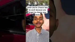 when your 2 hours late to work because you forgot to charge your tesla #tesla #angelocarlos #shorts