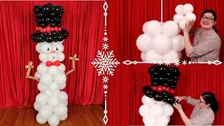Early Access! How to build a Snowman Balloon Column
