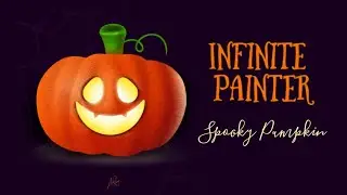 Spooky Pumpkin illustration| Infinite Painter app| Step-by-step Process video (+free stamp brushes)