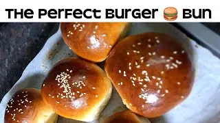 How to make the perfect buger bun #burgersteak #burgebun