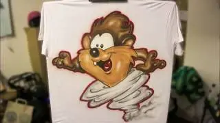 Airbrush T-shirt of Baby Taz Speed Art