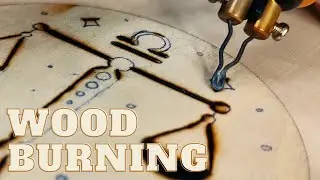 ASMR  WOODBURNING LIBRA ♎ ZODIAC PYROGRAPHY SCRATCHING TAPPING
