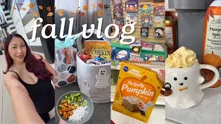 VLOG 🍂 fall days in my life, running errands, book haul, boo baskets & healthy dinner recipes!
