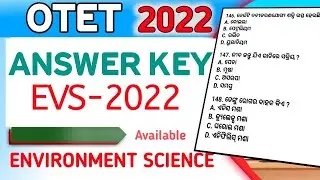 OTET EVS ANSWER KEY ll Answer key 2022 ll OTET EXAM QUESTIONS ll Answer key 2022