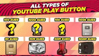 Youtube Play Buttons & Creator Awards Evolution - In English | 100,1000,100k,1m,10m,50m,100m Award