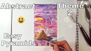 Abstract Pyramid 😃 Easy Palette Knife Painting / Art Hack / Acrylic / Short Demo 💗 Theme 2