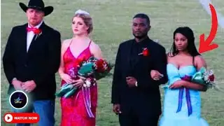 Girl in blue dress does something shocking at homecoming ceremony