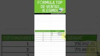 🟢 Realiza tu TOP DE VENTAS super fácil 🔴 #superexcel  #exceltips    #empresas  #ventas #reels  #yt
