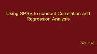 Statistics: Correlation and Regression Analysis in SPSS