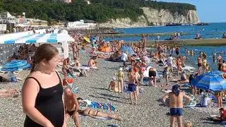 ДИВНОМОРСКОЕ - ПЛЯЖ У ВОЕННОГО САНАТОРИЯ. 🌞⛱