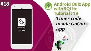 18. Multiple Choice Quiz App with SQLite Integration Part 18 - Timer Code - Android Tutorial