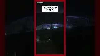 Tropicana Field's roof blown off during Hurricane Milton