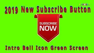 Subscribe Button and Bell Icon Green Screen