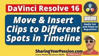 Move Insert Clips with Shortcuts in Timeline without Overwriting in DaVinci Resolve