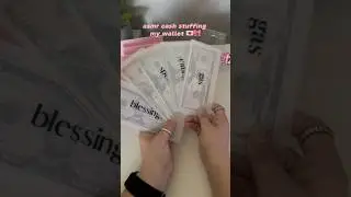 cash stuffing wallet asmr | weekly budget 💌💕🎀 #asmr #cashstuffing #shorts #satisfying