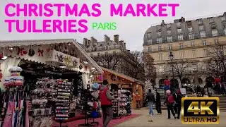 4K Christmas Market Paris Tuileries Gardens France