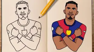 How to draw and colour! RAPHINHA (FC Barcelona)