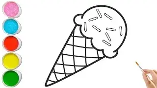 Let's Draw and paint  an Ice cream | Fun for children 🍦