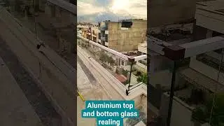 aluminium bottom and top glass railing #shortsfeed #cutter #glassfurniture #cnc #how