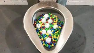 1000 Marbles & Golf Balls VS Prison Toilet - Will it Flush?
