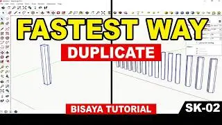 Fastest and Easy way to Duplicate in SketchUp ( BISAYA TUTORIAL / ENG SUB )