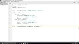 Python Practice:  Number Guessing Game with While Loops & If Statements