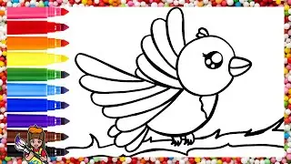 Drawing And Coloring A Cute Bird 🐦🌈 Drawings For Kids