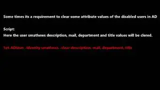 How to clear an AD user attributes using powershell