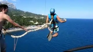 RopeJumping. 50 м. Скала Дива. Симеиз. Крым. 77 прыжок