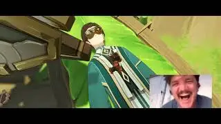 Pedro Pascal crying on Tighnari's quest emotional cutscene